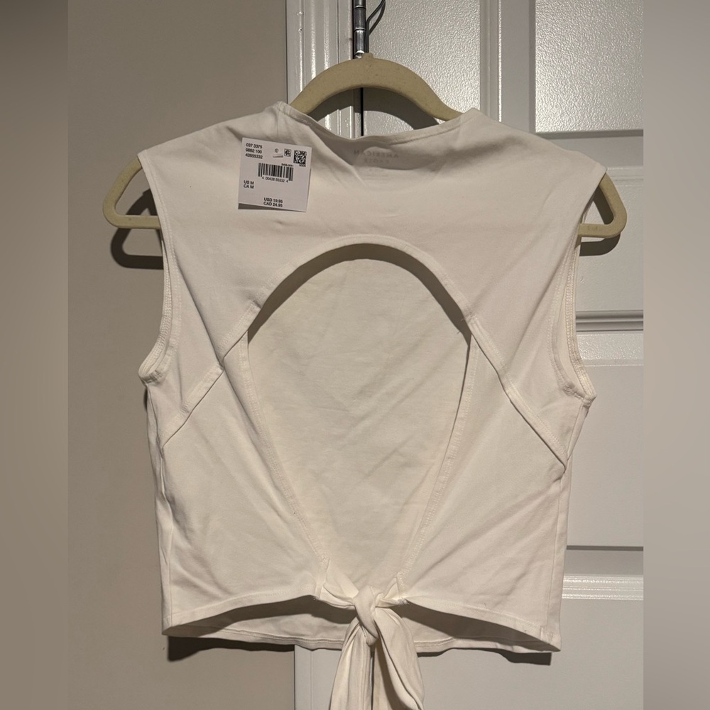 American Eagle Outfitters Cream Tie-Back Tank Top